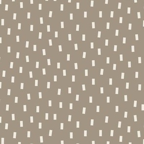 confetti - creamy white _ khaki brown - simple geometric