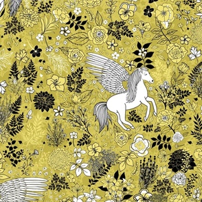 Pegasus in a Picturesque Prairie (Buttercup Yellow)