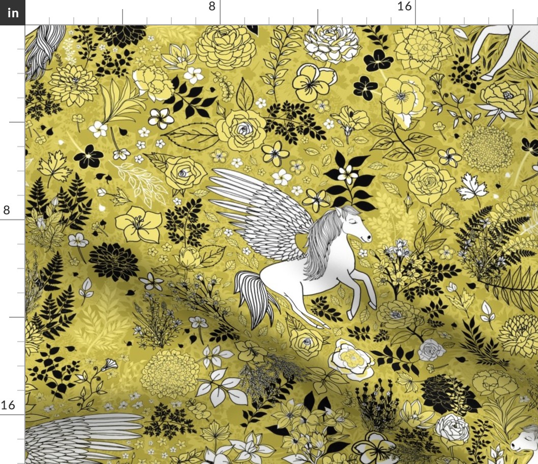 Pegasus in a Picturesque Prairie (Buttercup Yellow)