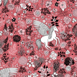 Pegasus in a Picturesque Prairie (Cotton Candy Pink)