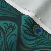 Art Nouveau Peacock teal