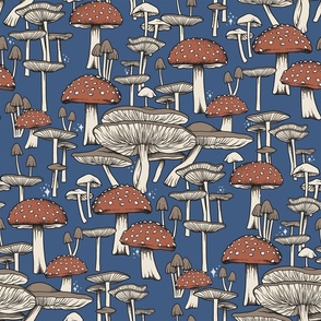 Mushroom Magic - Autumn and Blue
