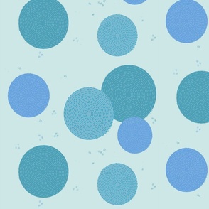 (S) Turquoise tones hand-drawn mending circles