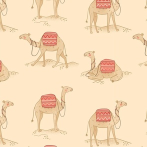 Egyptian camels - seamless pattern design 02