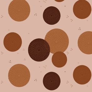 (S) Earth tones hand-drawn mending circles