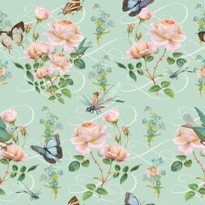 8" Hidden Flower Fairies in Mint Green by Audrey Jeanne