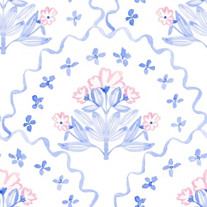 Trellis Floral Wallpaper