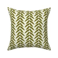 Warm Neutral Chevron Leaves on Ivory - Small Scale