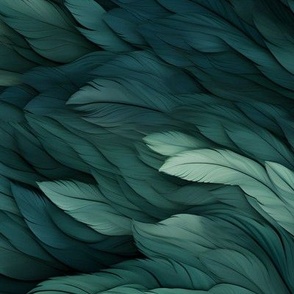 Green Ombre Feathers