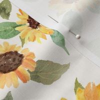 Watercolor sunflower -light background