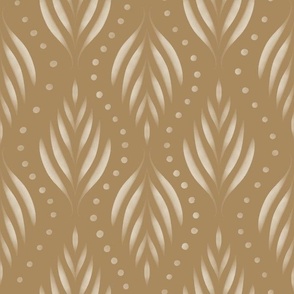 Dots and Fronds _ creamy white_ lion gold mustard _ traditional