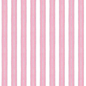 Peony Darker Pinks on White Anderson Ticking Stripe copy