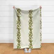 Warm Neutral Leaves Stripes on Ivory - Large