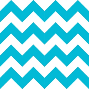 Turquoise and White Chevron Pattern