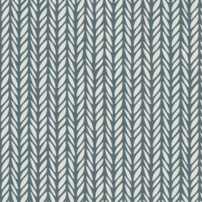 herringbone - creamy white _ marble blue - cozy knit stripe