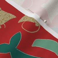 12 Days of Hawaiian Christmas (multicolor on Rudolph Red)