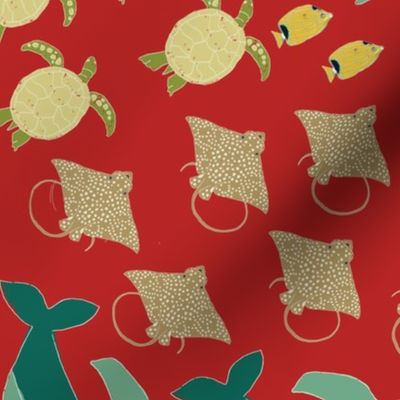 12 Days of Hawaiian Christmas (multicolor on Rudolph Red)