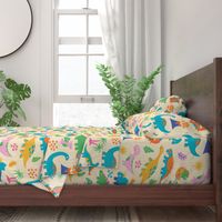 Cute Dinosaurs - Bright Retro Colors - JUMBO