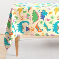 Cute Dinosaurs - Bright Retro Colors - JUMBO