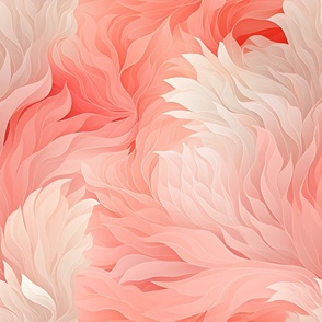Coral Pink & Ivory Abstract