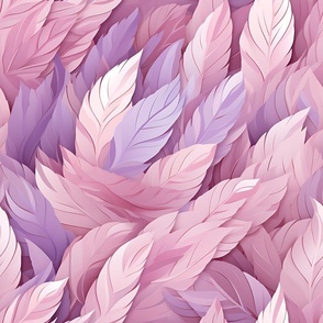 Light Pink & Purple Feathers