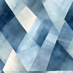 Blue & Ivory Abstract