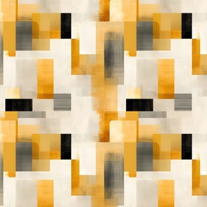 Black, White & Yellow Abstract