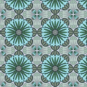 Mega Matter - Mossy Flowers - Geometric with contrast - Large