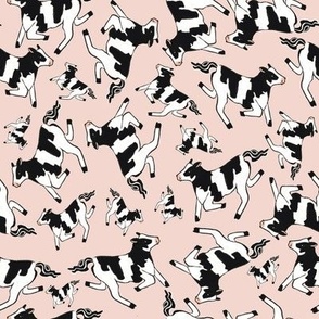 Prancing Cows - Pink