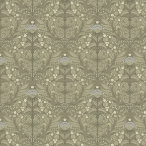 Victorian Thistle Garden | olive and brown | Small