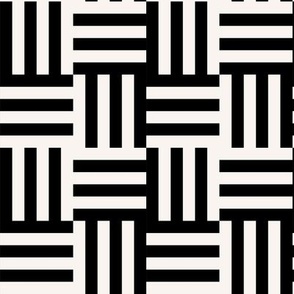 Smaller scale woven checker board in black and white