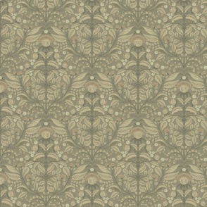 Victorian Thistle Garden | olive and brown 2 | Small
