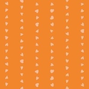 Small Love Heart Vertical Stripes in Pumpkin Orange Monotone Cute Kids Valentine and Halloween Basic Blender