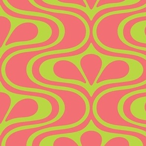 Groovy Kitschy Mid-Mod Design | Medium scale - 10" repeat