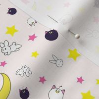 bunny cat moon stars