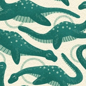 Nessie (Loch Ness Monster) (Emerald on Cream)