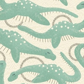 Nessie (Loch Ness Monster) (Seafoam on Cream)