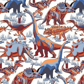 Blue and Orange Dinosaurs.