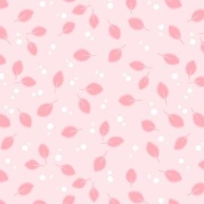 Make a Wish - Marshmallow Pink - Spring Leaves and Dots - medium