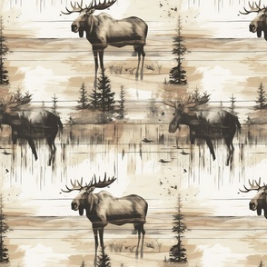Rustic Wildlife Fabric, Wallpaper and Home Decor