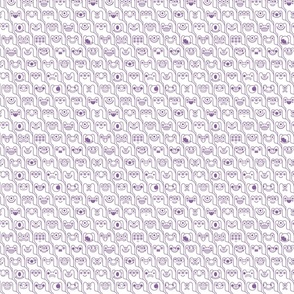 HountedTooth- Monster Mash Houndstooth- Cute Halloween Monsters- Novelty Coloring Aliens- Intergalactic Creatures- Kids- Children- Orchid Purple and White- sMini