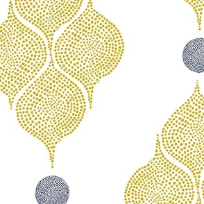 August Dew Drops 3_Large_Golden Yellow/Navy Dot 