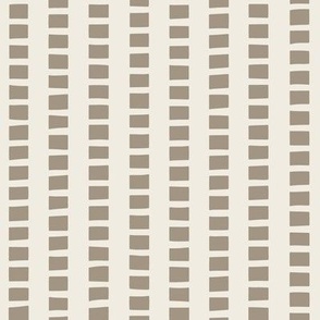 interrupted stripes - creamy white _ khaki brown _ - simple geometric 