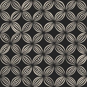 peas pods - bone beige _ raisin black - pretty vintage geometric
