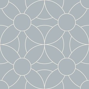 retro circles - creamy white _ french grey blue 02  - simple geometric tile