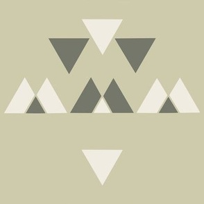 triangles 02 - creamy white_ limed ash_ thistle green - hand drawn sparse geometric
