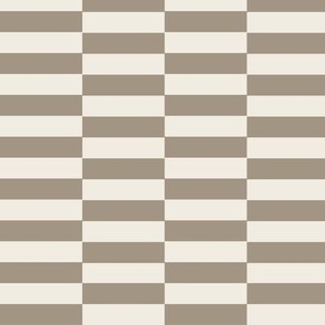check - creamy white _ khaki brown - earthy neutral checkerboard