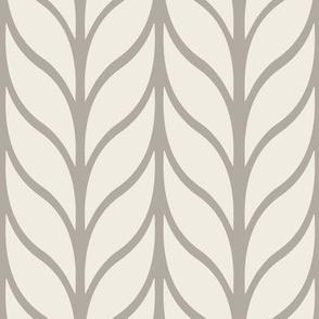 columns - cloudy silver taupe _ creamy white 02 - simple neutral grey  leaves