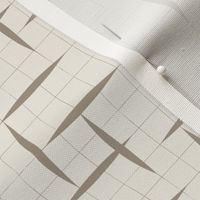 contemporary grid - creamy white _ khaki brown - geometric