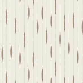 contemporary stripe - creamy white _ khaki brown - modern vertical stripes